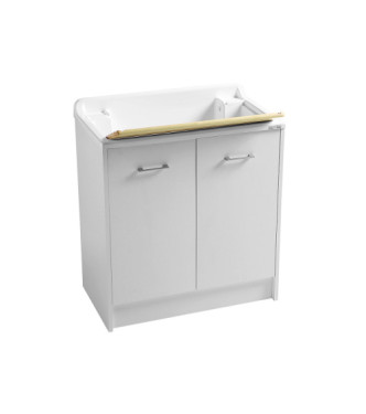 Colavene DL8045B  Lavatoio 80x45 cm con Vasca in ABS e Mobile Bianco