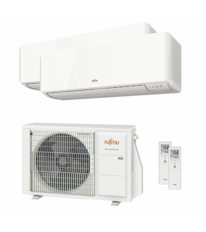 Air Conditioner Fujitsu KM Series Dual Split 7000+7000 BTU R32 Wi-Fi Inverter A++ - Outdoor Unit 4 kW