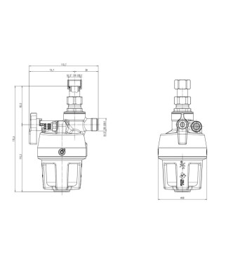 Caleffi 545950 - XP 1/2" M x 1/2" F Polyphosphate Dispenser Underneath boiler