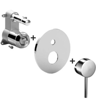 PAFFONI LIGBOX015 LIGHT EXTERIOR PART CONCEALED SHOWER MIXER WITH CHROME DIVERTER