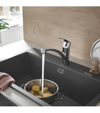 EUROSMART SINGLE LEVER SINK MIXER LOW SPOUT CHROME