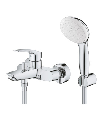 EUROSMART SINGLE-LEVER BATH/SHOWER MIXER WITH CHROME HAND SHOWER SET