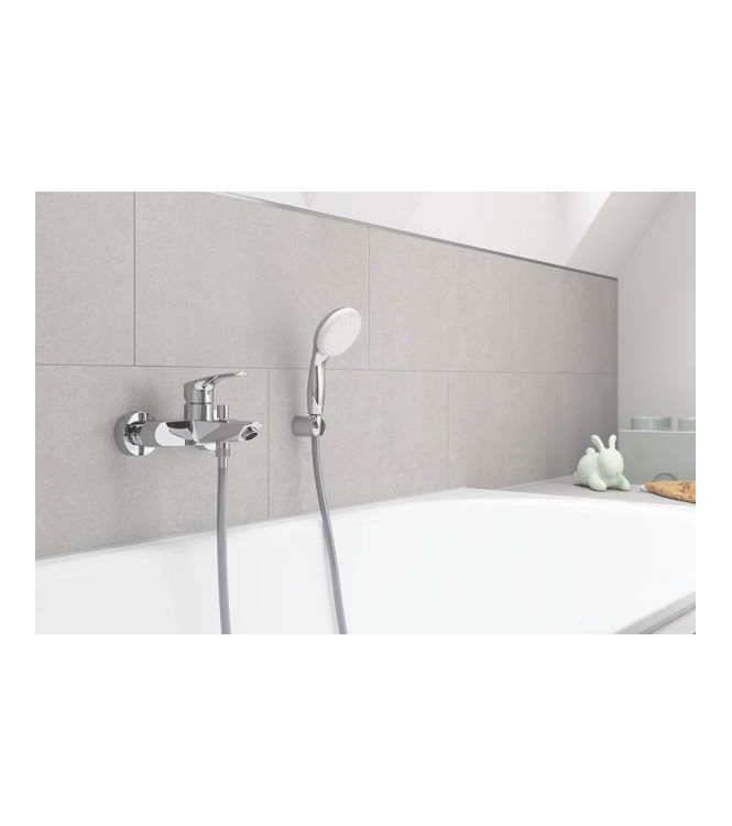 EUROSMART  MISCELATORE MONOCOMANDO VASCA/DOCCIA CON SET DOCCETTA CROMO