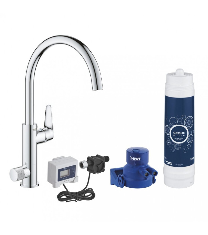 GROHE BLUE PURE BAUCURVE 30581 MISCELATORE LAVELLO CON SISTEMA FILTRANTE 5 FASI CROMO