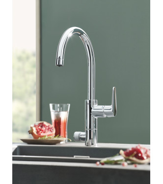 GROHE BLUE PURE BAUCURVE 30581 SINK MIXER WITH 5-PHASE FILTER SYSTEM CHROME