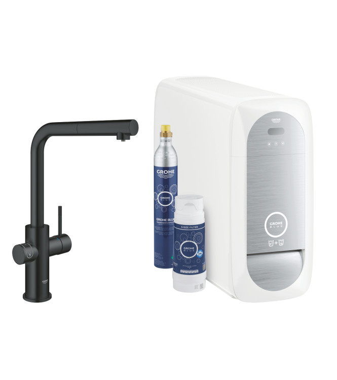 GROHE BLUE HOME 31539 SINK MIXER WITH FILTER SYSTEM SPOUT L BLACK