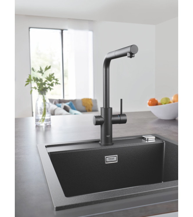 GROHE BLUE HOME 31539 SINK MIXER WITH FILTER SYSTEM SPOUT L BLACK