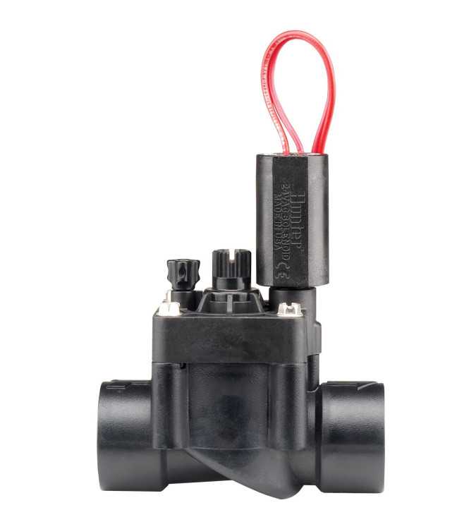 Hunter PGV 1" M/M 9V DC bistable solenoid valve with flow regulator