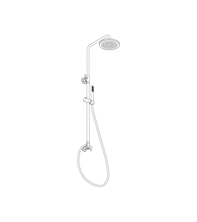 Aquaelite telescoping shower column with 200 mm overhead shower and hand shower â€" chrome finish