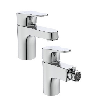 Ideal Standard Cerabase sink + bidet faucet set â€" polished chrome finish