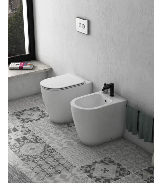 Set sanitari a terra Ceramica Globo Serie Mode bianco lucido ME001BI + ME009BI + ME020BI