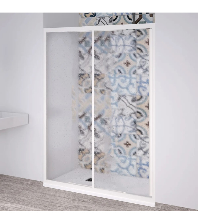 Box doccia CSA Amelia N.2S 126-133 cm H190 porta reversibile Acrilico, profilo bianco laccato