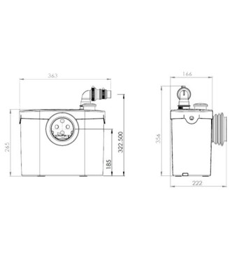 SANITOP SILENCE UP TRITURATORE SCARICO WC E LAVABO