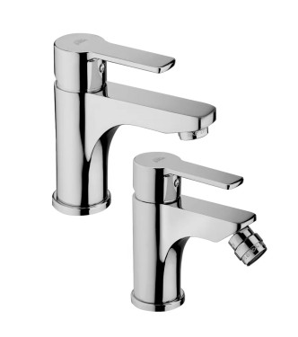 Set miscelatore lavabo e bidet senza scarico cromato - Red di Paffoni
