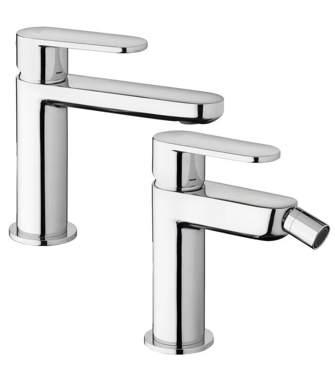 Set miscelatore lavabo e bidet senza scarico cromato - Candy di Paffoni