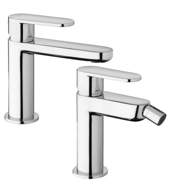 Set miscelatore lavabo e bidet senza scarico cromato - Candy di Paffoni