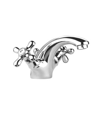 Miscelatori retrò lavabo + bidet Paffoni iris in ottone cromato con pilette