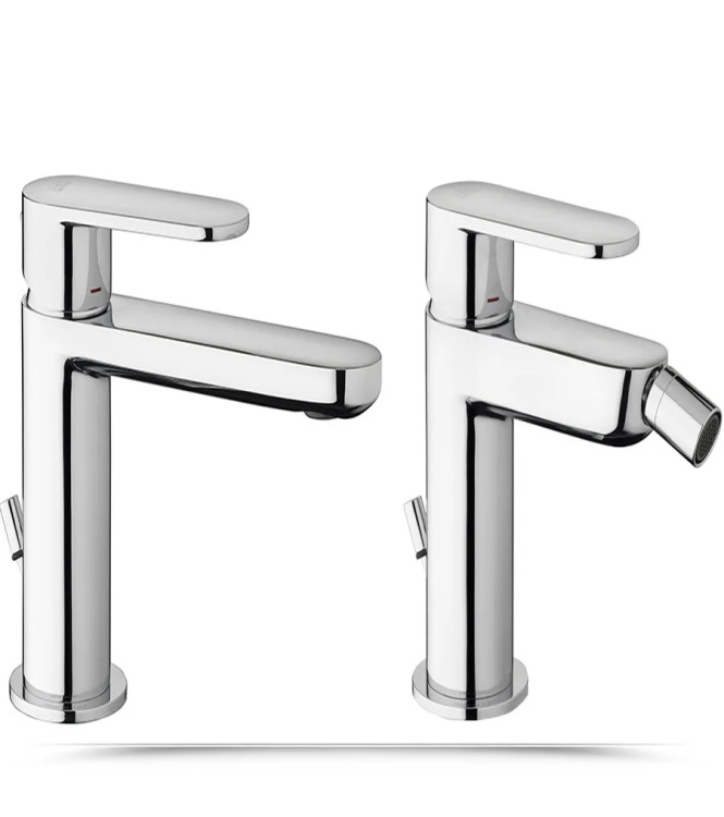 Coppia di miscelatori Paffoni Candy lavabo e bidet con pilette di scarico