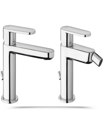 Coppia di miscelatori Paffoni Candy lavabo e bidet con pilette di scarico