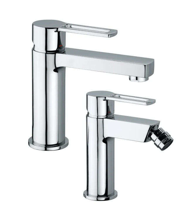 Set miscelatore lavabo e bidet senza scarico cromato - Ringo di Paffoni
