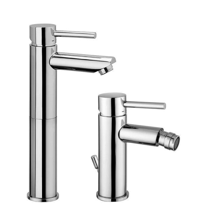 Paffoni Stick miscelatore lavabo alto + bidet con scarico design minimal
