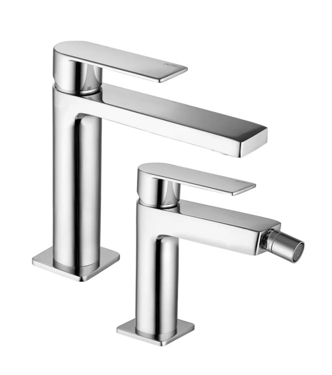 Set miscelatore lavabo e bidet senza scarico cromato - Tango di Paffoni