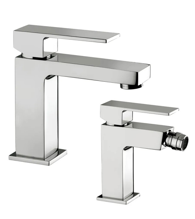 Set miscelatore lavabo e bidet senza scarico cromato - Elle di Paffoni