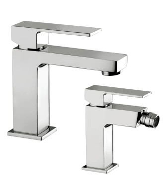 Set miscelatore lavabo e bidet senza scarico cromato - Elle di Paffoni