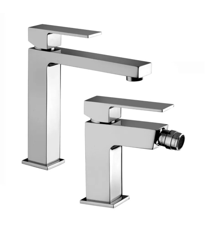 Set miscelatore lavabo medio e bidet senza scarico cromato - Elle di Paffoni