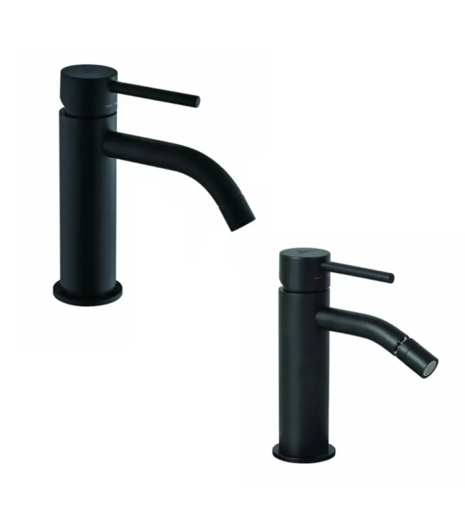 Set miscelatore lavabo e bidet nero opaco - Light di Paffoni