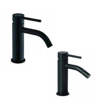 Set miscelatore lavabo e bidet nero opaco - Light di Paffoni