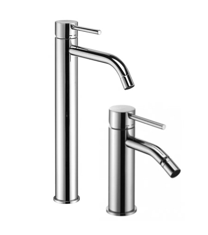 Set miscelatore lavabo prolungato e bidet cromato - Light di Paffoni