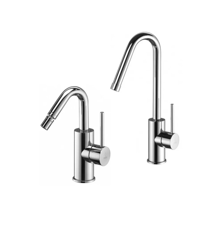 Set miscelatore lavabo e bidet canna orientabile cromato - Light di Paffoni