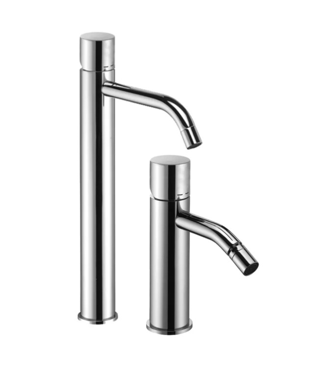 Set miscelatore lavabo prolungato e bidet senza leva cromato - Light di Paffoni