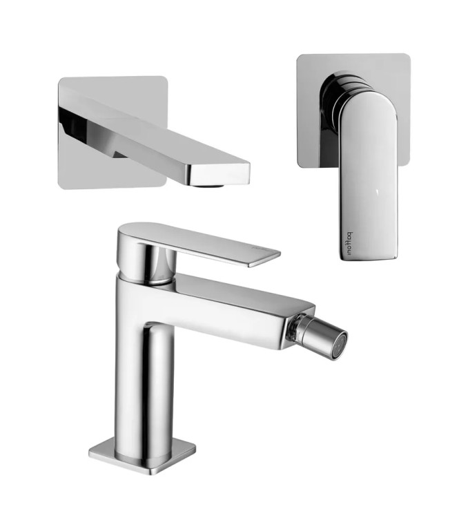 Set miscelatore incasso lavabo 20 cm con bidet cromato - Tango di Paffoni