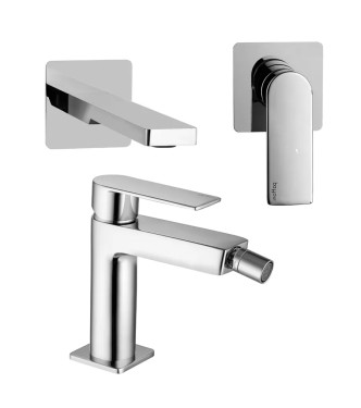 Set miscelatore incasso lavabo 24 cm con bidet cromato - Tango di Paffoni