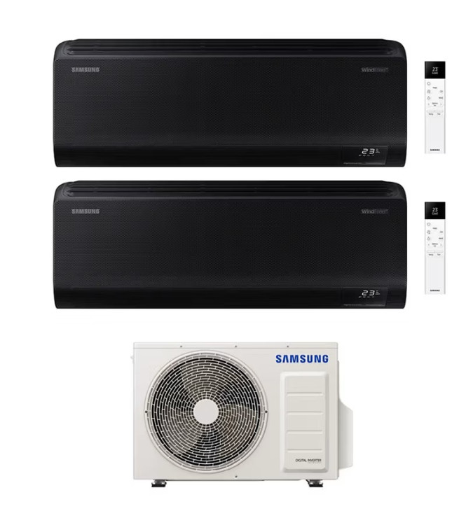 Condizionatore Samsung WindFree Black 7000+9000 BTU Dual Split Inverter Wi-Fi  A+++/A++ AJ052TXJ2KG/EU