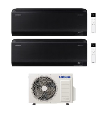 Condizionatore Samsung WindFree Black 7000+7000 BTU Dual Split Inverter Wi-Fi  A++/A+ AJ068TXJ2KG/EU