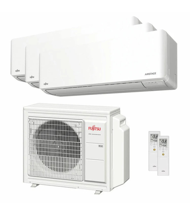 Condizionatore Fujitsu Serie KM 7000+9000+9000 BTU Trial Split Inverter Wi.Fi A+++/A++ - unità esterna 5.4 kW