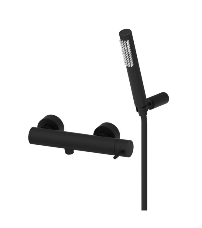 Set miscelatore lavabo prolungato e bidet con esterno doccia nero opaco - Light di Paffoni