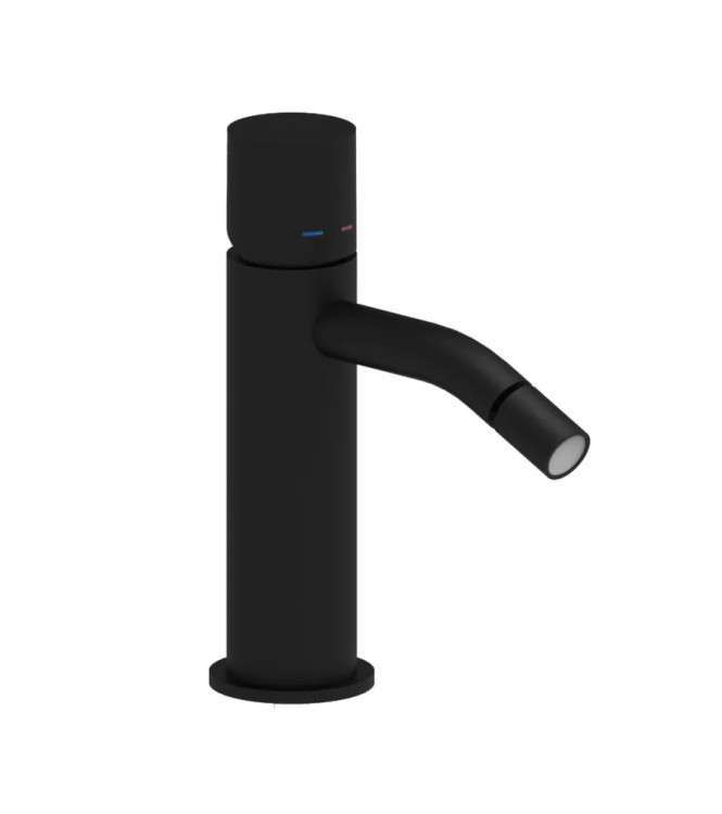 Set miscelatore lavabo e bidet senza leva con esterno doccia nero opaco - Light di Paffoni