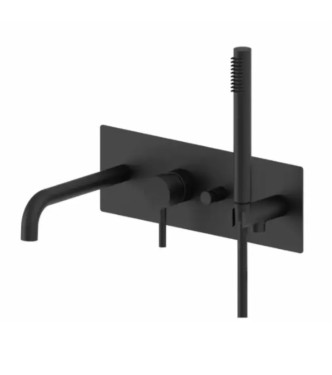 Set miscelatore lavabo prolungato e bidet senza leva con incasso vasca nero opaco - Light di Paffoni