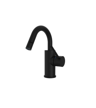 Set miscelatore lavabo e bidet canna a U con esterno doccia con supporto nero opaco - Light di Paffoni