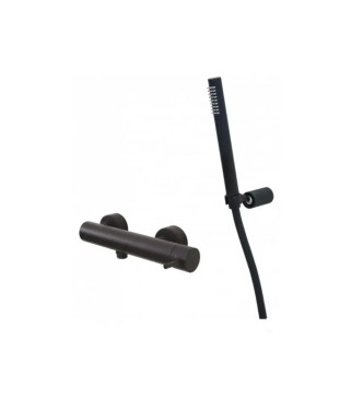 Set miscelatore incasso lavabo acciaio inox 12,3cm con bidet ed esterno doccia nero opaco - Light di Paffoni