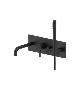 Set miscelatore incasso lavabo acciaio inox 17,8cm con bidet ed incasso vasca nero opaco - Light di Paffoni