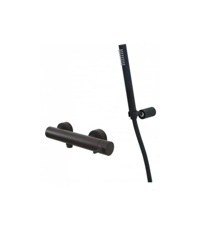 Set miscelatore incasso lavabo acciaio inox 17,8cm con bidet ed esterno doccia nero opaco - Light di Paffoni