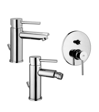 Set rubinetteria bagno Paffoni stick per lavabo bidet e incasso doccia a muro