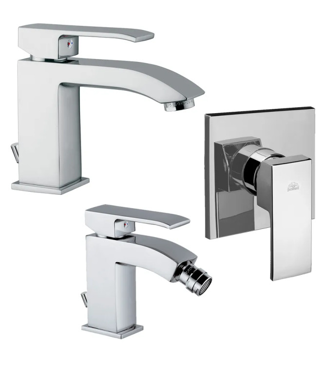 Paffoni Level miscelatore lavabo + bidet + incasso doccia a muro