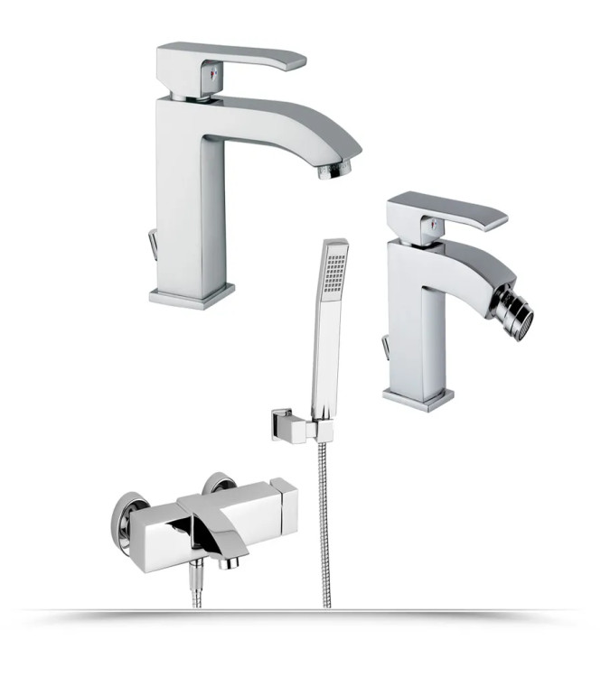 Paffoni Level miscelatore lavabo + bidet + vasca con doccetta