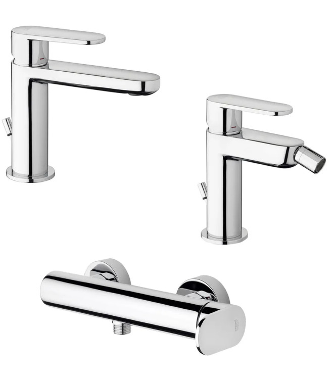 Miscelatori Paffoni Candy lavabo bidet e doccia esterno in finitura cromata